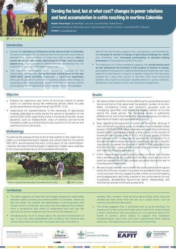 Owning the land, but at what cost? Changes in power relations and land accumulation in cattle ranching in wartime Colombia