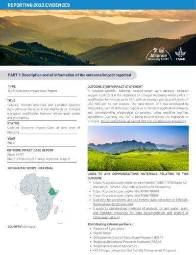 Tailored, climate-informed and location-specific agro-advisory services in the highlands of Ethiopia increased smallholder farmers’ wheat grain yields and profitability