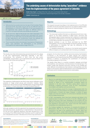 The underlying causes of deforestation during peacetime - Evidence from the implementation of the peace agreement in Colombia