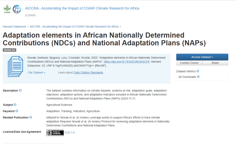 Adaptation elements in African Nationally Determined Contributions (NDCs) and National Adaptation Plans (NAPs)