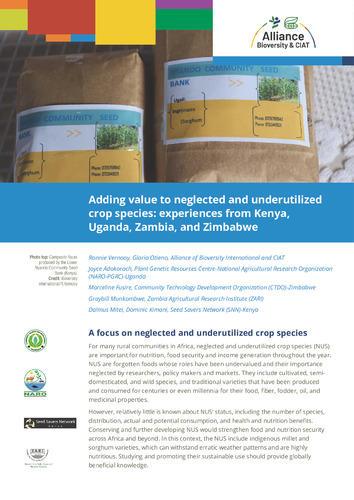 Adding value to neglected and underutilized crop species: Experiences from Kenya, Uganda, Zambia and Zimbabwe