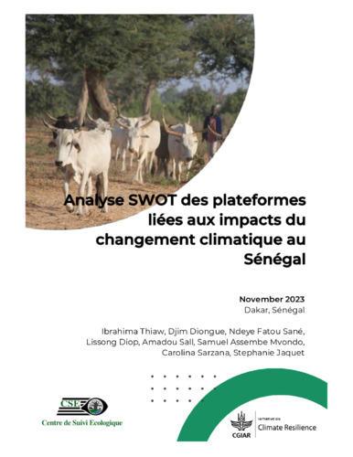 Analyse SWOT des plateformes liées aux impacts du changement climatique au Sénégal