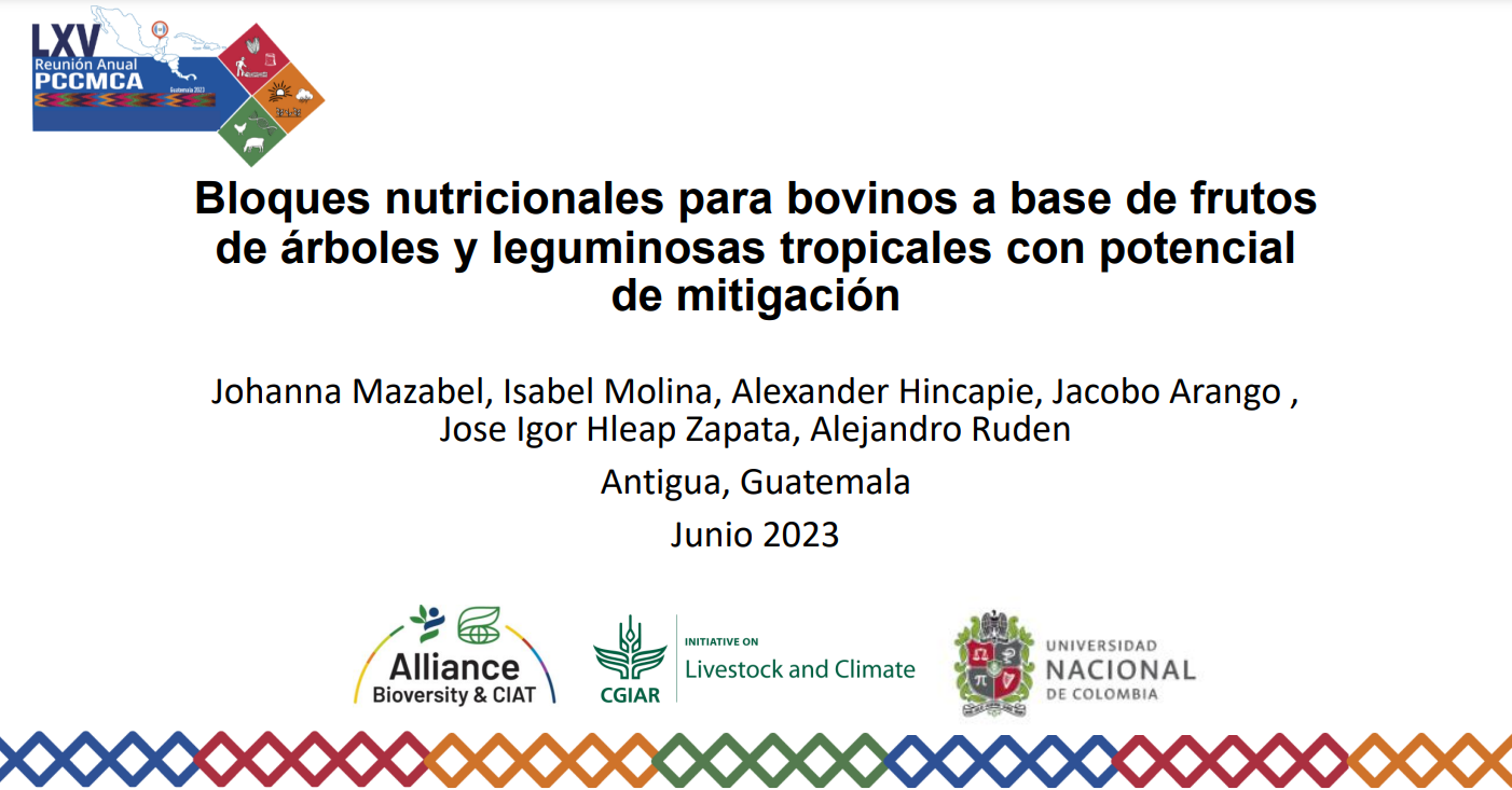 Bloques nutricionales para bovinos a base de frutos de árboles y leguminosas tropicales con potencial de mitigación