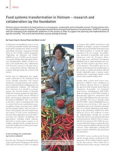 Food systems transformation in Vietnam – research and collaboration lay the foundation