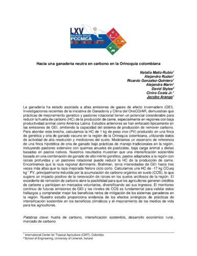 Hacia una ganadería neutra en carbono en la Orinoquía Colombiana