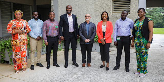 IITA DDG Kenton Dashiell, Personal Assistant to IITA-BIP CEO, Victoria Ayeni and Raedial’s team after the meeting.