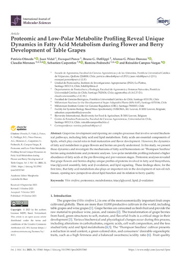 Proteomic and low-polar metabolite profiling reveal unique dynamics in fatty acid metabolism during flower and berry development of table grapes