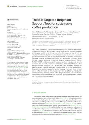ThIRST - Targeted IRrigation Support Tool for sustainable coffee production