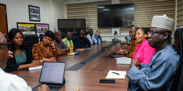 ACReSAL and IITA team at the debriefing session with IITA DG, Dr Simeon Ehui.