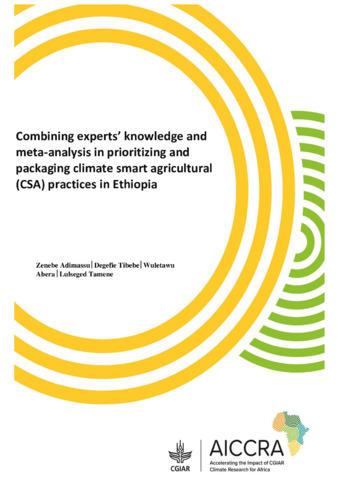 Combining experts’ knowledge and meta-analysis in prioritizing and packaging Climate Smart Agricultural (CSA) practices in Ethiopia