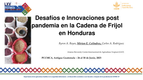 Desafíos e innovaciones post pandemia en la cadena de frijol en Honduras