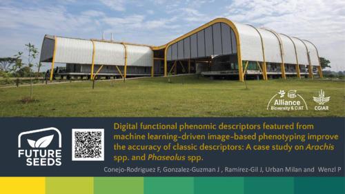 Digital functional phenomic descriptors featured from machine learning-driven image-based phenotyping improve the accuracy of classic descriptors: A case study on Arachis spp. and Phaseolus spp.