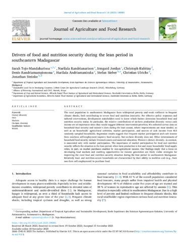 Drivers of food and nutrition security during the lean period in southeastern Madagascar