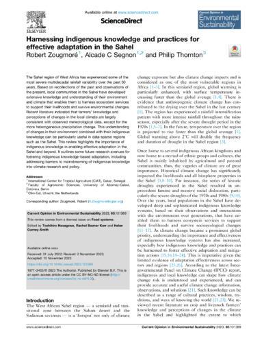 Harnessing indigenous knowledge and practices for effective adaptation in the Sahel