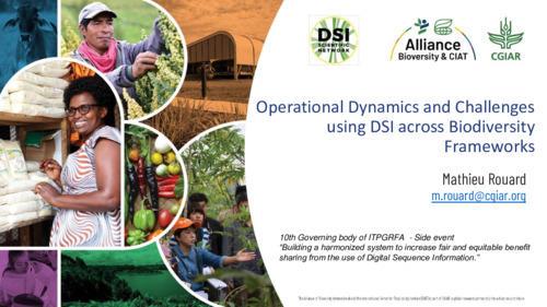 Operational dynamics and challenges using DSI across biodiversity frameworks