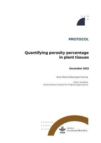 Protocol for quantifying porosity percentage in plant tissues