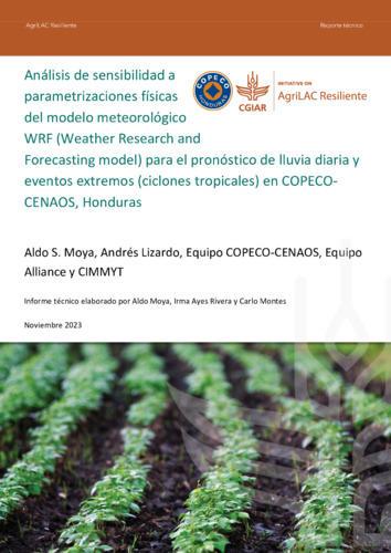 Análisis de sensibilidad a parametrizaciones físicas del modelo meteorológico WRF (Weather Research and Forecasting model) para el pronóstico de lluvia diaria y eventos extremos (ciclones tropicales) en COPECO-CENAOS, Honduras