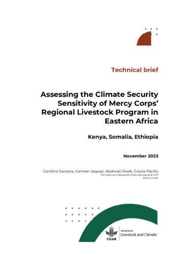 Assessing the climate security sensitivity of Mercy Corps’ Regional Livestock Program in Eastern Africa