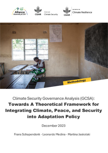 Climate Security Governance Analysis (GCSA): Towards a theoretical framework for integrating climate, peace, and security into adaptation policy