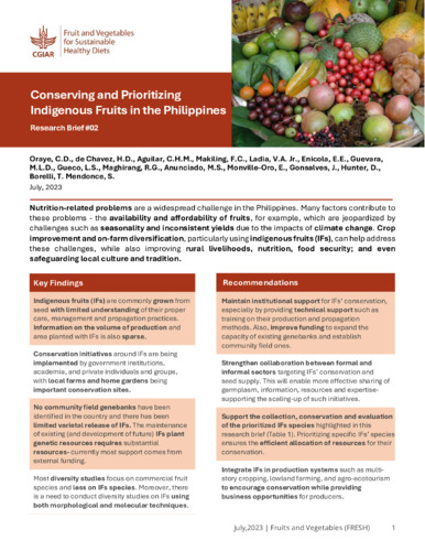 Conserving and prioritizing indigenous fruits in the Philippines