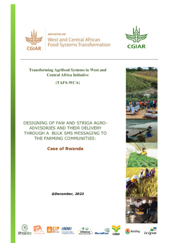 Designing of FAW and Striga agro-advisories and their delivery through a bulk SMS messaging to the farming communities in Rwanda