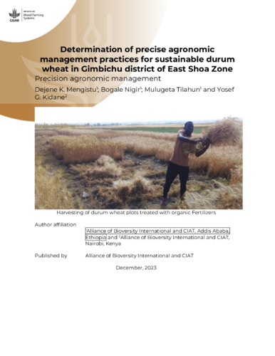 Determination of precise agronomic management practices for sustainable durum wheat in Gimbichu district of East Shoa Zone