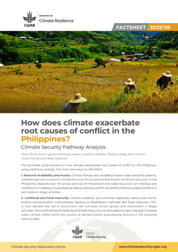 How does climate exacerbate root causes of conflict in the Philippines? Climate security pathway analysis