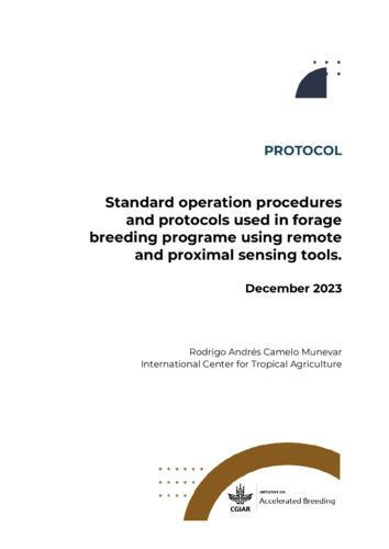 Standard operation procedures and protocols used in forage breeding programme using remote and proximal sensing tools