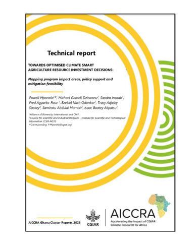 Towards optimised climate-smart agriculture resource investment decisions: Mapping program impact areas, policy support and mitigation feasibility