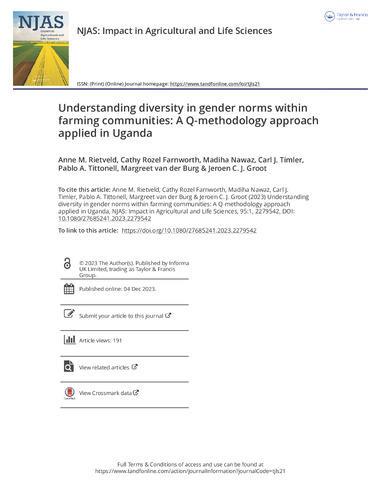 Understanding diversity in gender norms within farming communities - A Q-methodology approach applied in Uganda