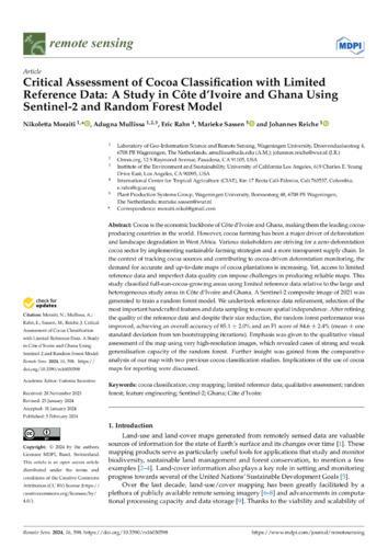 Critical assessment of cocoa classification with limited reference data - A study in Côte d’Ivoire and Ghana using sentinel-2 and random forest model