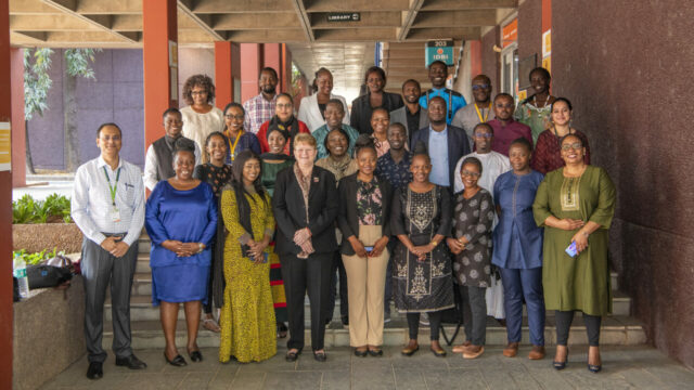 Participants of the Innovation and Technology Commercialization training course with ICRISAT Director General Dr Jacqueline Hughes.