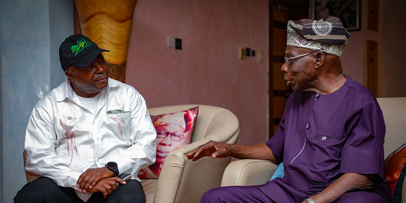 Dr. Nteranya Sanginga with IITA Ambassador Chief Olusegun Obasanjo.