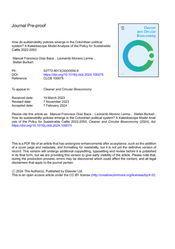 How do sustainability policies emerge in the Colombian political system? A Kaleidoscope Model Analysis of the Policy for Sustainable Cattle 2022-2050