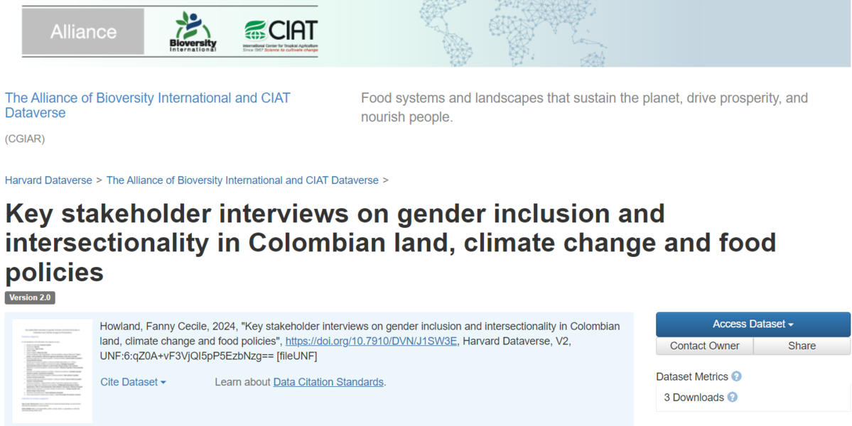 Key stakeholder interviews on gender inclusion and intersectionality in Colombian land, climate change and food policies