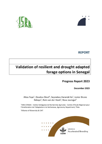 Validation of resilient and drought adapted forage options in Senegal