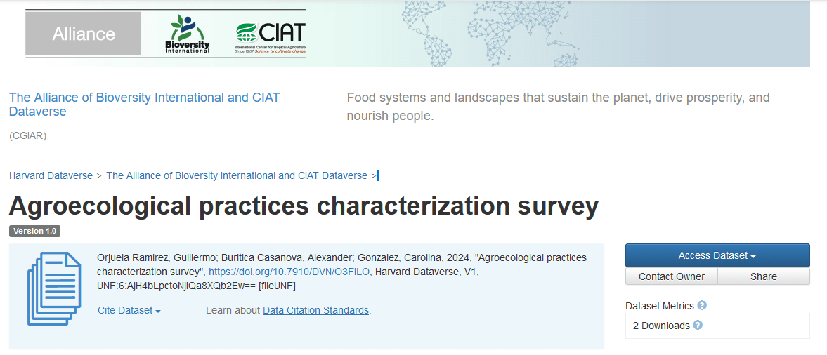 Agroecological practices characterization survey