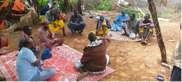 Community of Harabali sub-rangeland unit discussing seasonal mobility plans. Photo by M.Said/ILRI.