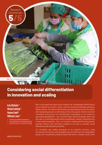 Considering social differentiation in innovation and scaling