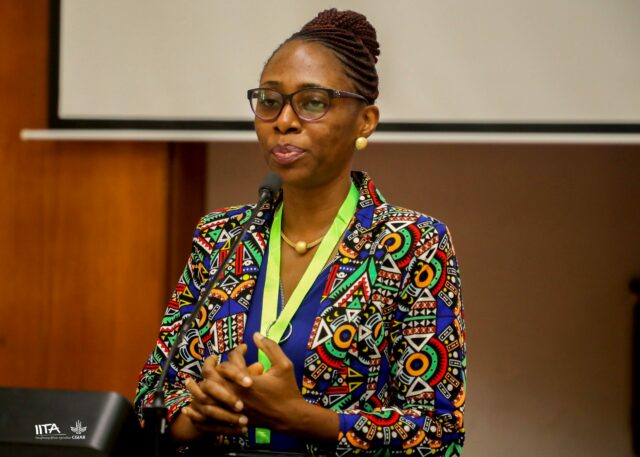 Dr Titilayo Falade, FS4Africa Project Lead and Associate Scientist with IITA’s Pathology/Mycotoxin and Aflasafe Unit giving an overview of the project.