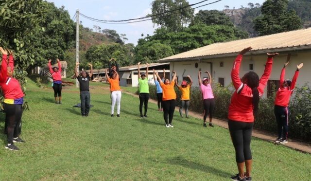 Staff at Central Africa Hub engaging in sporting activities as part of the celebration.