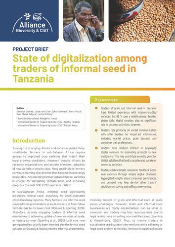 State of digitalization among traders of informal seed in Tanzania