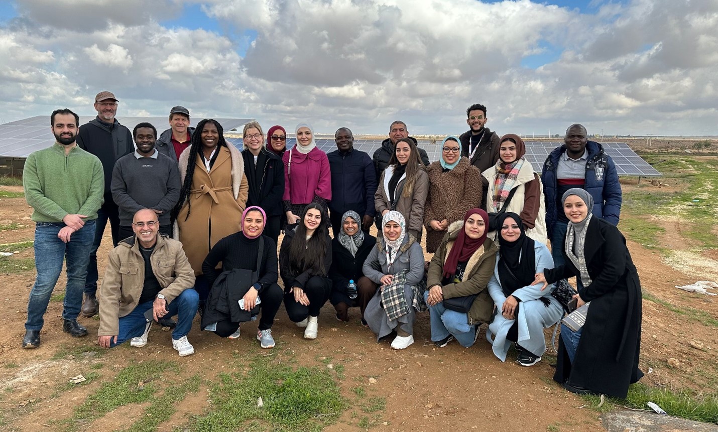 WEF Nexus Advanced School participants in Jordan on a field trip to a solar-powered farm