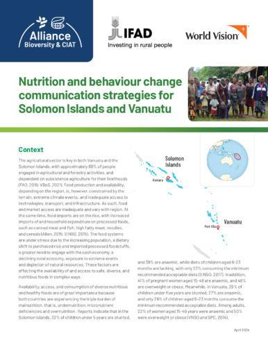 Nutrition and behaviour change communication strategies for Solomon Islands and Vanuatu