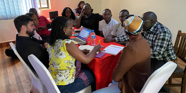 Participants in a break out discussion during the BBTV project launching meeting.