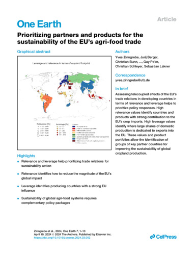 Prioritizing partners and products for the sustainability of the EU’s agri-food trade