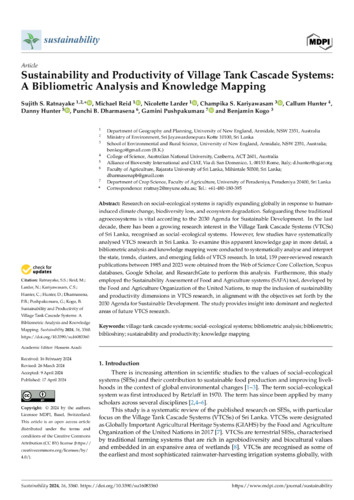 Sustainability and productivity of Village Tank Cascade Systems: A bibliometric analysis and knowledge mapping
