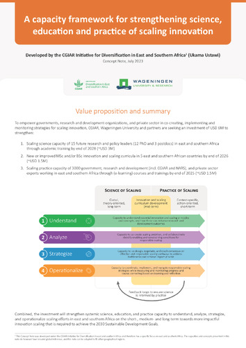 A capacity framework for strengthening science, education and practice of scaling innovation