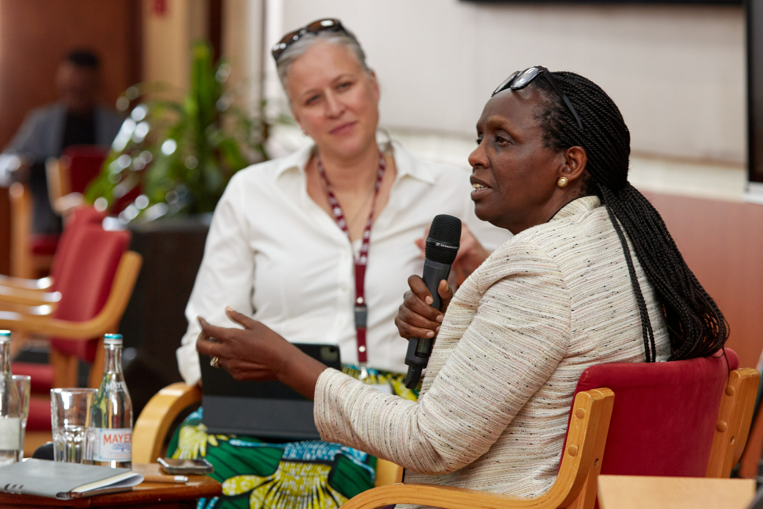 Loraine Ronchi interviewing Agnes Kalibata (photo credit: IWMI Southern Africa).