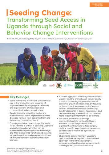 Seeding change - transforming seed access in Uganda through social and behavior change interventions